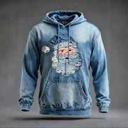 Christmas Pocket Hoodie Loose Pullover Digital Print Sweatshirt