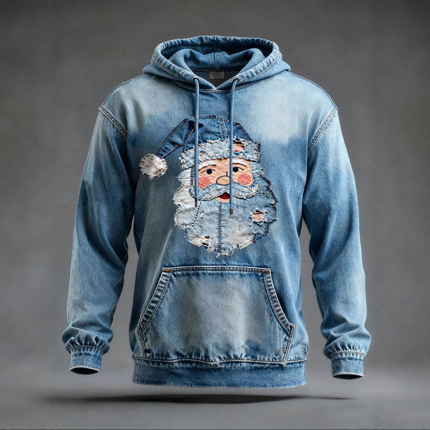 Christmas Pocket Hoodie Loose Pullover Digital Print Sweatshirt