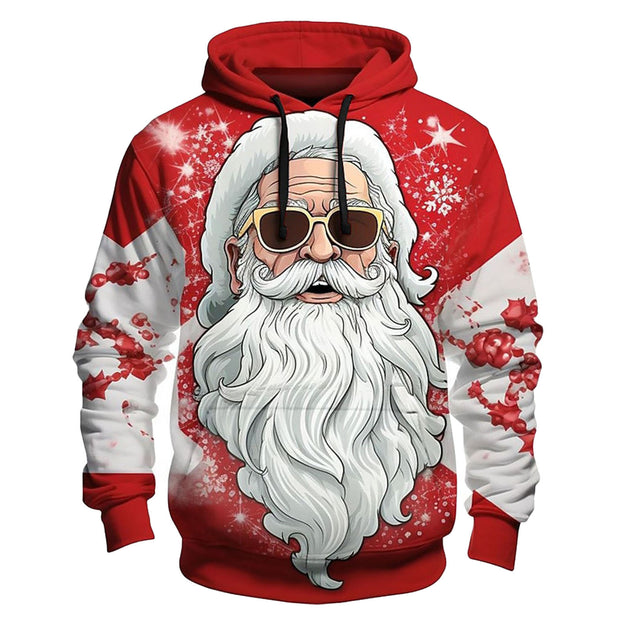 Factory Direct Christmas Pullover Hoodie Stitching 3D Digital Printing Sweater Cross-border AliExpress