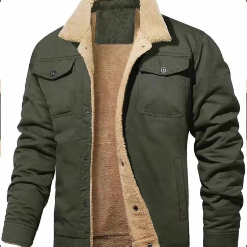 2024 Cross-border Autumn And Winter New Men's Jacket Fleece-lined Cotton Frock Casual Jacket Men's Jacket Factory Wholesale