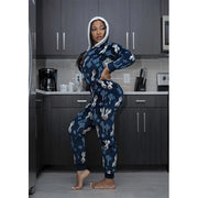 Christmas Women's loose Elastic, Zipper Hoodie jumpsuit