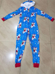 Christmas Women's loose Elastic, Zipper Hoodie jumpsuit